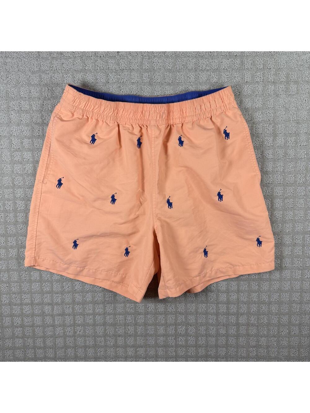 Polo Ralph Lauren Swim Shorts Large Peach Pony Print